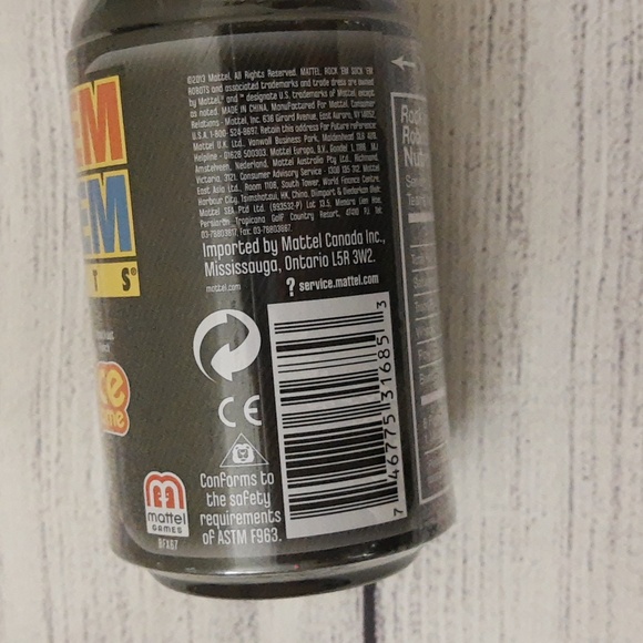 Rock'em Sock'em Dice Game In A Can Mattel Games Portable Travel Game SEALED - Picture 4 of 8